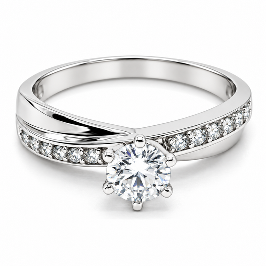 Anillo de Compromiso en oro blanco de 14 kilates | 11ZB06LQ