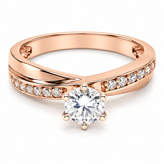 Anillo de Compromiso en Oro Rosa de 14 kilates | 11ZR06LQ