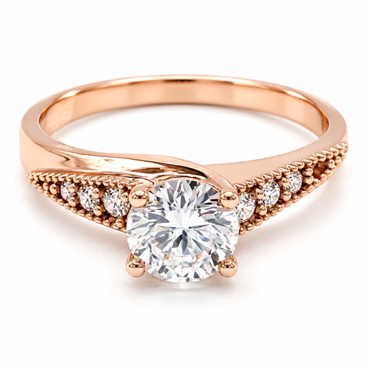 Anillo de Compromiso en Oro Rosa de 14 kilates | 11ZR086LQ