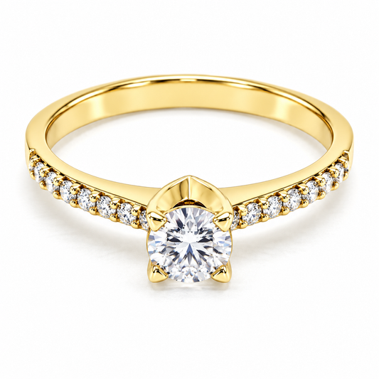 Anillo de compromiso en oro amarillo de 14 Kilates | 11ZA3098LQ