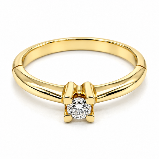 Anillo de compromiso en oro amarillo de 18 Kilates con Diamante natural | 13JC40LQ