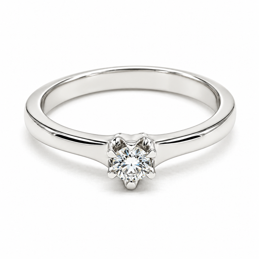 Anillo de Compromiso en oro blanco de 14 Kilates, montado con Diamantes naturales | 14JC103686LQ