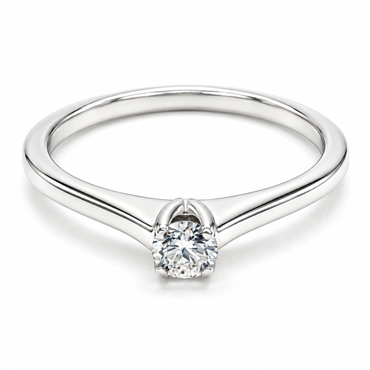 Anillo de Compromiso en oro blanco de 14 Kilates, montado con Diamantes naturales | 14JC112640LQ