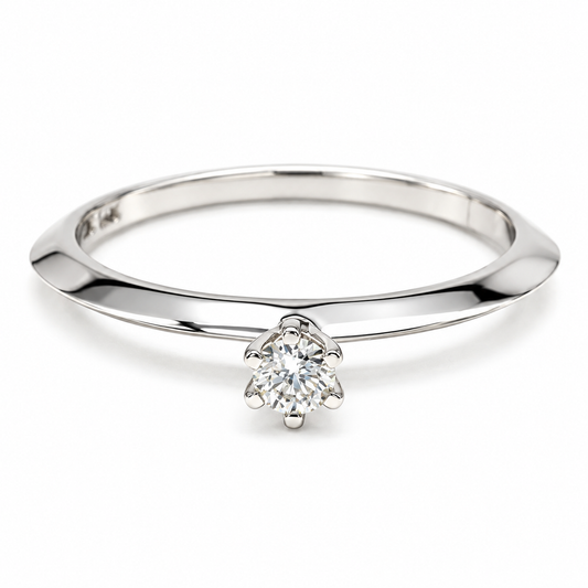 Anillo de Compromiso en oro blanco de 14 Kilates, montado con Diamantes naturales | 14JC120487LQ