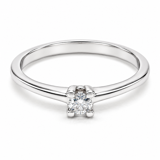 Anillo de Compromiso en oro blanco de 14 Kilates, montado con Diamantes naturales | 14JC136462LQ