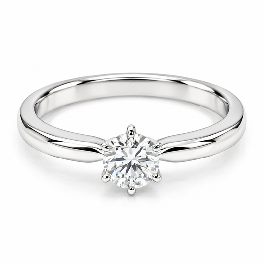 Anillo de Compromiso en oro blanco de 14 Kilates, montado con Diamantes naturales | 14JC173LQ