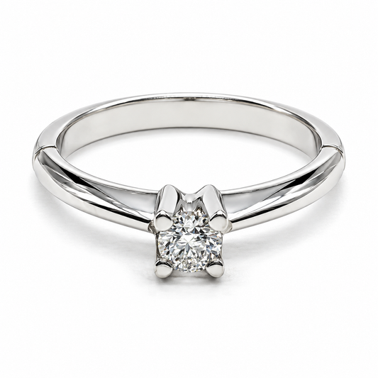 Anillo de Compromiso en oro blanco de 14 Kilates, montado con Diamantes naturales | 14JC236LQ