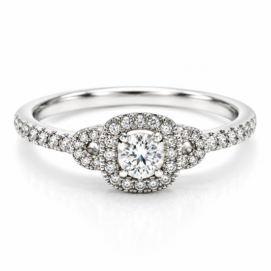 Anillo de compromiso en oro blanco de 14 Kilates, con diamante natural | 14JC252197LQ