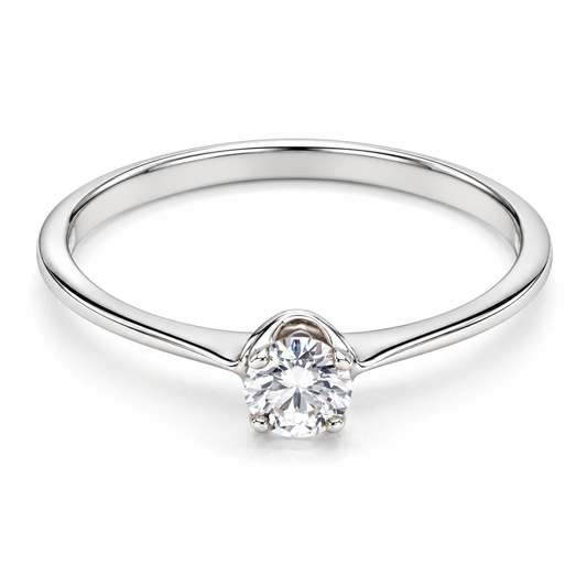 Anillo de Compromiso en oro blanco de 14 Kilates, con Diamantes naturales | 14JC55LQ
