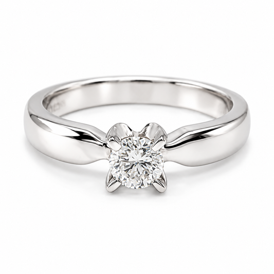 Anillo de compromiso en oro blanco de 14 Kilates, con diamantes naturales | 14JC66LQ-29