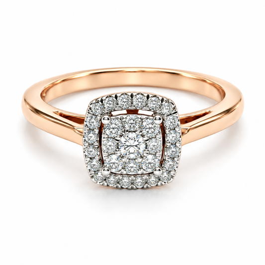 Anillo de Compromiso en oro rosa de 14 Kilates, montado con Diamante natural | 15JC130709LQ