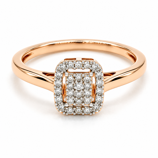 Anillo de Compromiso en oro rosa de 14 Kilates, montado con Diamante natural | 15JC152432LQ