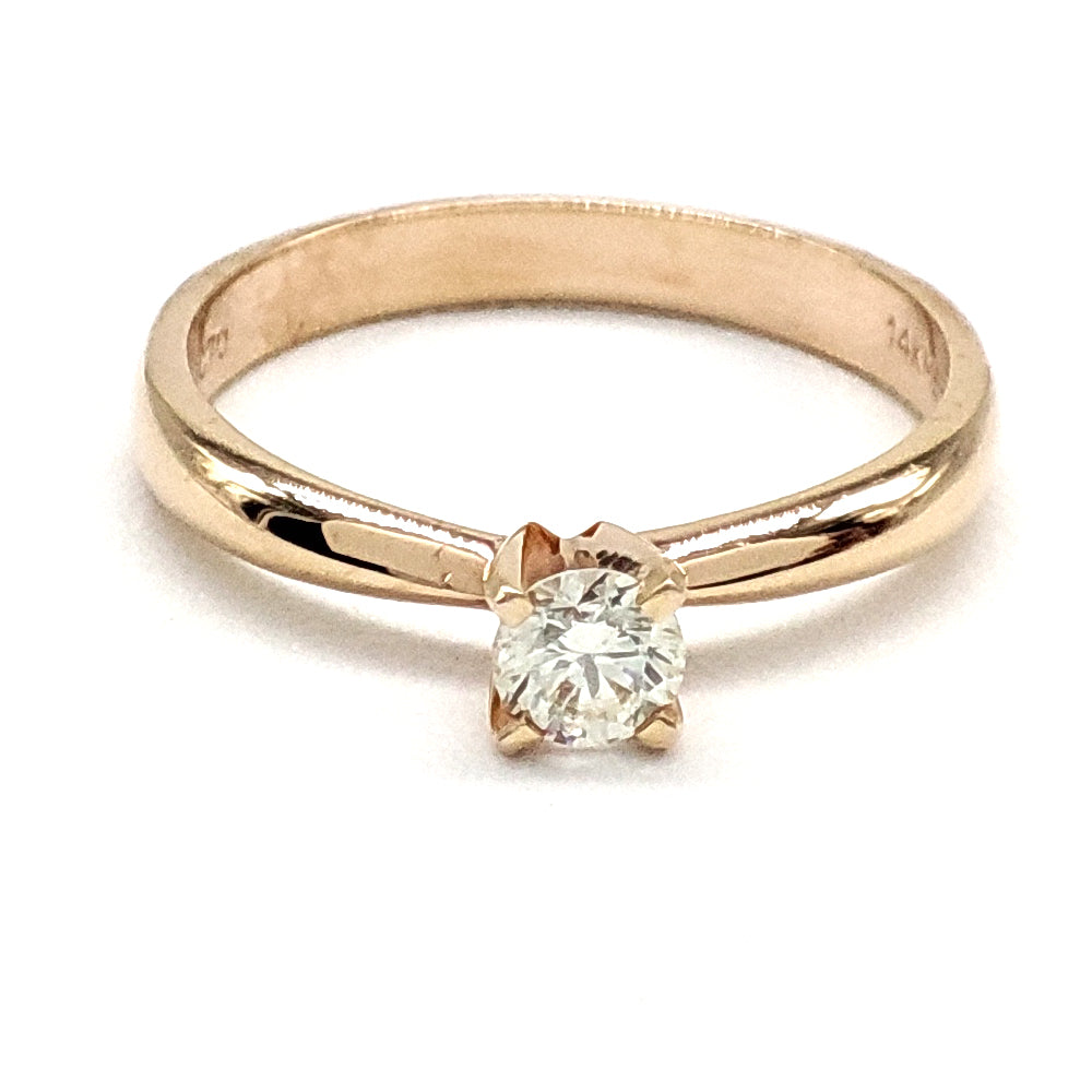 15JC42LQ Anillo de Compromiso en oro rosa de 14 Kilates con