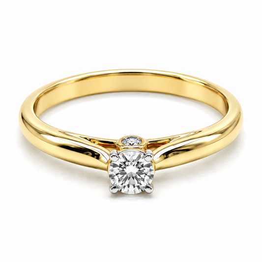 Anillo de Compromiso en oro amarillo de 14 Kilates montado con Diamante natural | 17JC121282LQ