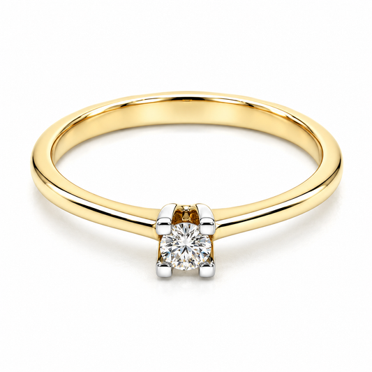 Anillo de Compromiso en oro amarillo de 14 Kilates montado con Diamante natural | 17JC136462LQ