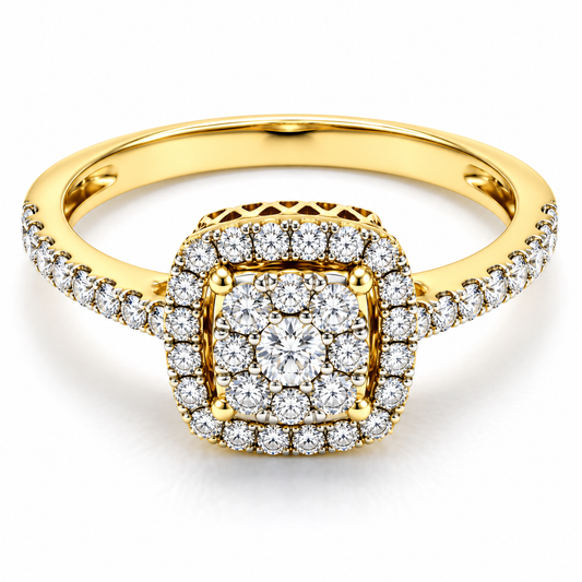 Anillo de Compromiso en oro amarillo de 14 Kilates montado con Diamante natural | 17JC141039LQ
