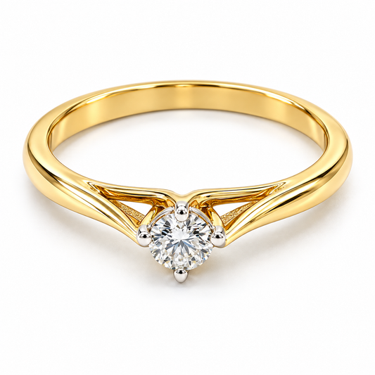 Anillo de Compromiso en oro amarillo de 14 Kilates montado con Diamante natural | 17JC190464LQ