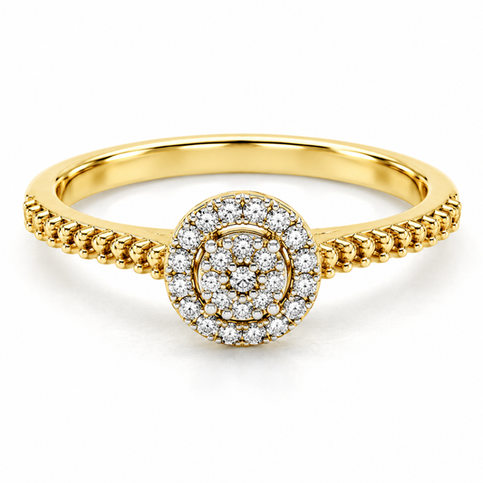 Anillo de Compromiso en oro amarillo de 14 Kilates montado con Diamante natural | 17JC218822LQ