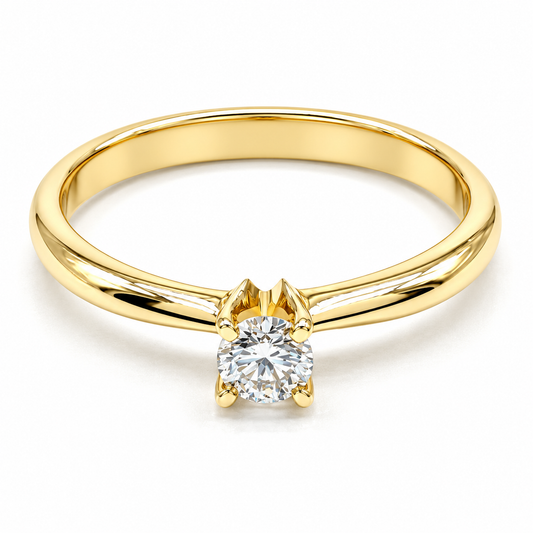Anillo de Compromiso en oro amarillo de 14 Kilates montado con Diamante natural | 17JC41LQ-12