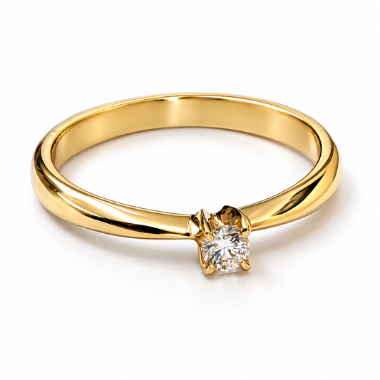Anillo de Compromiso en oro amarillo de 14 Kilates montado con Diamante natural | 17JC41LQ-13