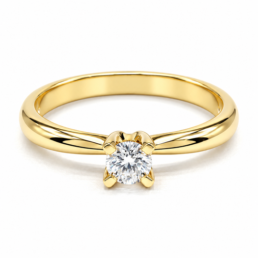 Anillo de Compromiso en oro amarillo de 14 Kilates montado con Diamante natural | 17JC42LQ-18