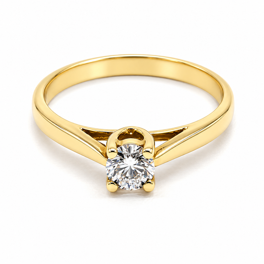 Anillo de Compromiso en oro amarillo de 14 Kilates montado con Diamante natural | 17JC516ALQ