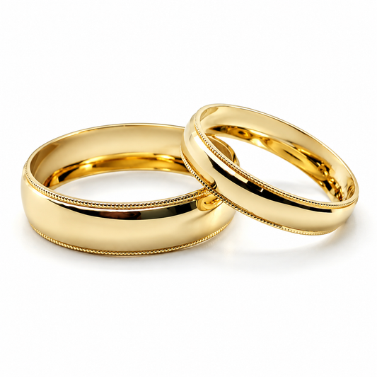 18D13-64LQ Argollas de Matrimonio en oro amarillo de 10 Kilates.
