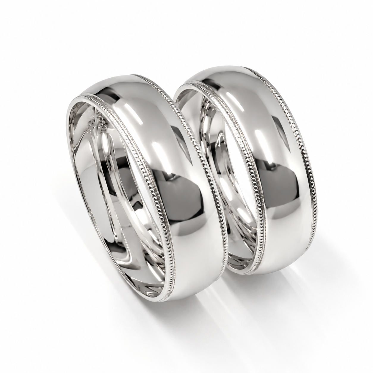 18D13B-6LQ Argollas de Matrimonio en oro Blanco de 10 Kilates