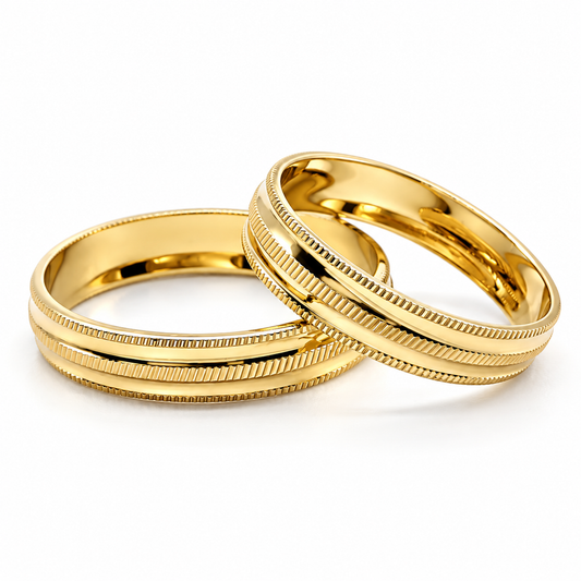 18D14-4LQ Argollas de Matrimonio en oro amarillo de 10 Kilates.