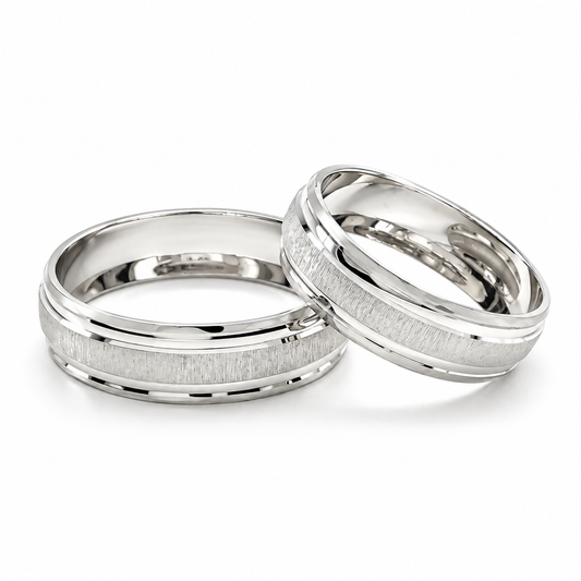 Argollas de Matrimonio en oro blanco de 10 Kilates | 18D19B-6LQ