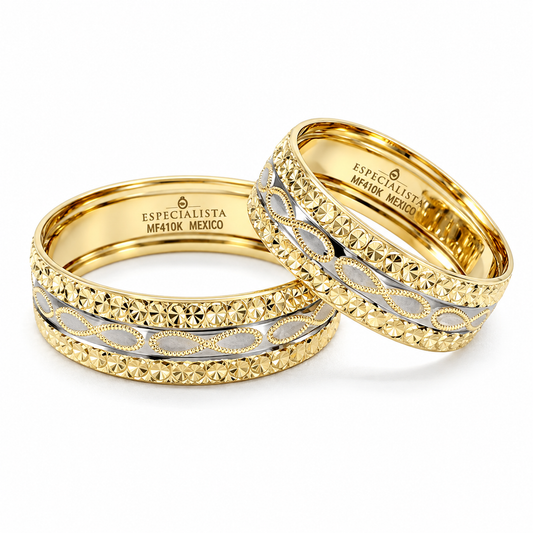 18D28LQ Argollas de Matrimonio en oro Amarillo de 10 Kilates.