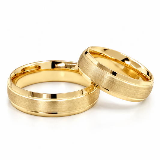 18D5AV-6LQ Argollas de Matrimonio en oro amarillo de 10 Kilates.