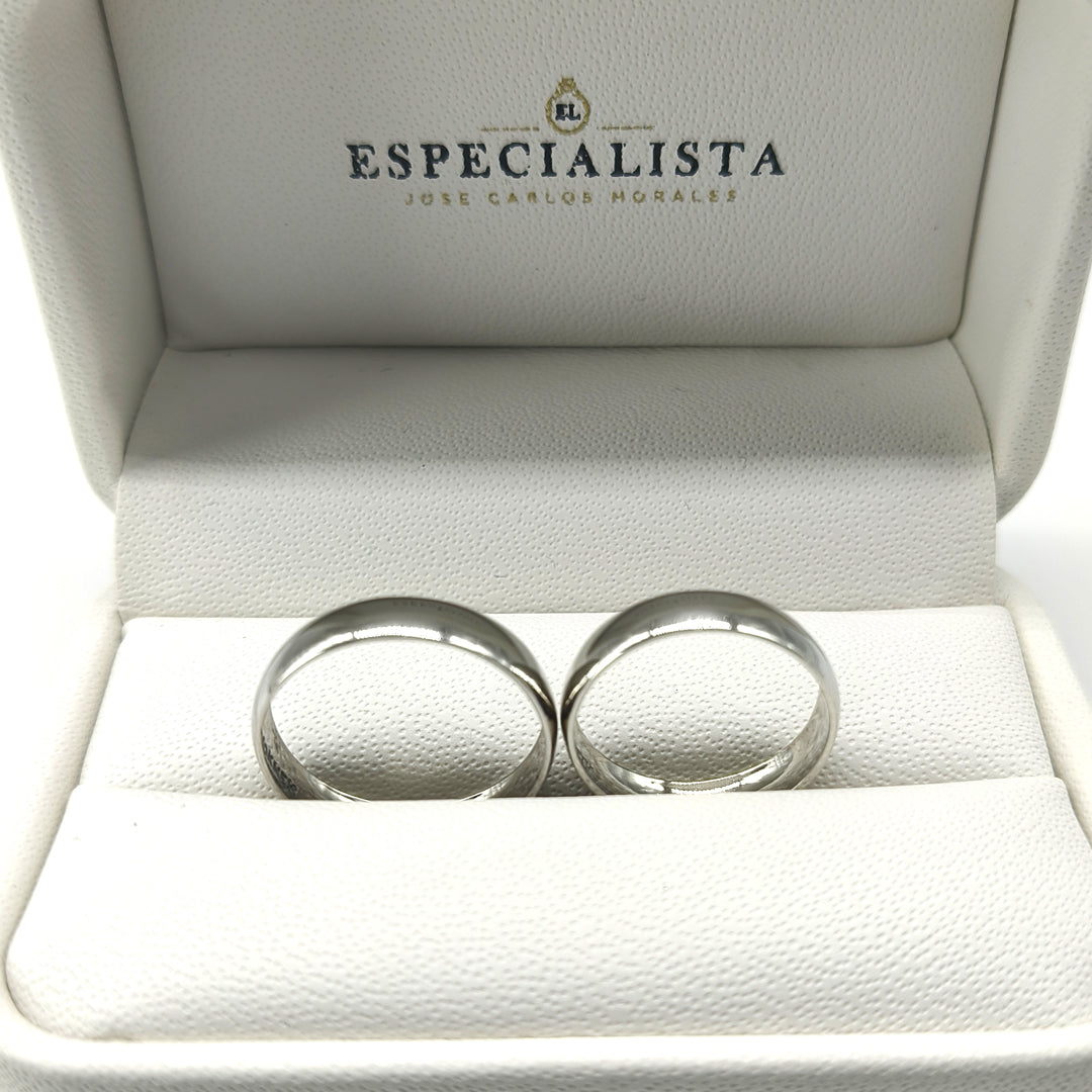 18D654B-4LQ Argollas de Matrimonio en oro blanco de 10 Kilates.