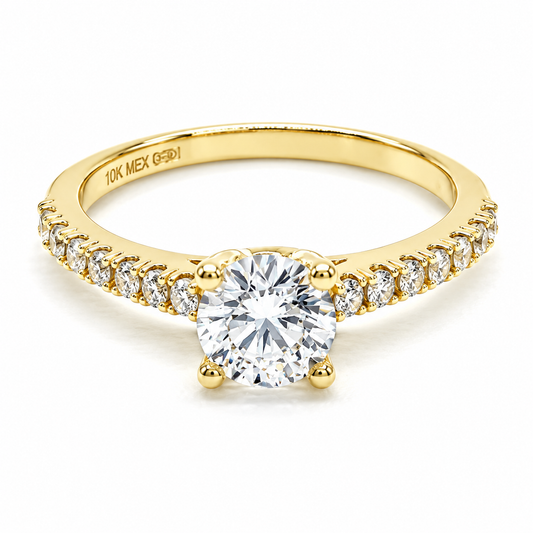 Anillo de compromiso en oro amarillo de 10 Kilates | 18ZA264LQ