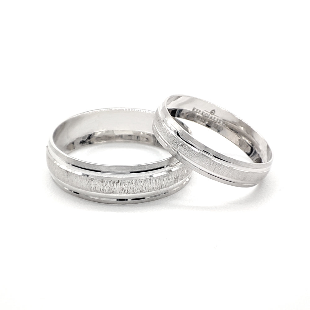 Argollas de Matrimonio en oro blanco de 10 K y 4mm – Joyería El