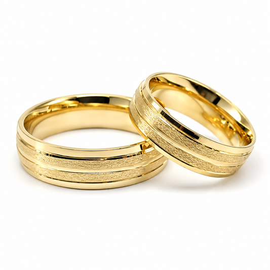 19A0612LQ Set de argollas matrimoniales en oro de 14 Kilates