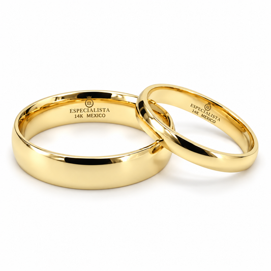 19A110-53LQ Argollas de Matrimonio en oro amarillo en 14 kilates