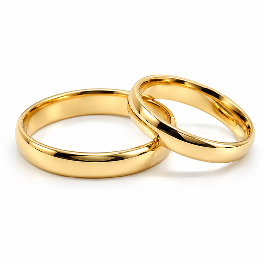 19A33-3LQ Set de argollas matrimoniales en oro de 14 Kilates