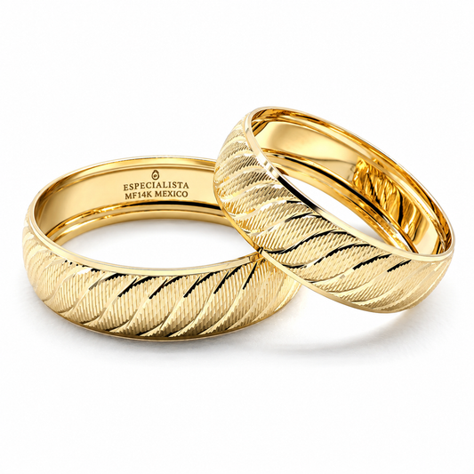 19A82LQ Argollas de Matrimonio en oro amarillo de 10 ó 14 Kilates.