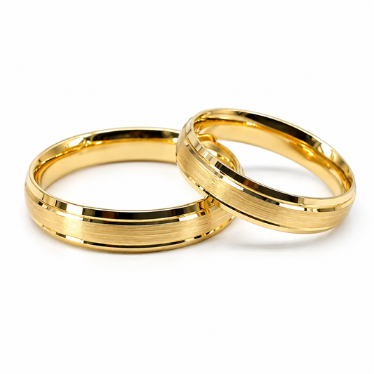 18D5AV-4LQ Argollas de Matrimonio en oro amarillo de 10 Kilates.
