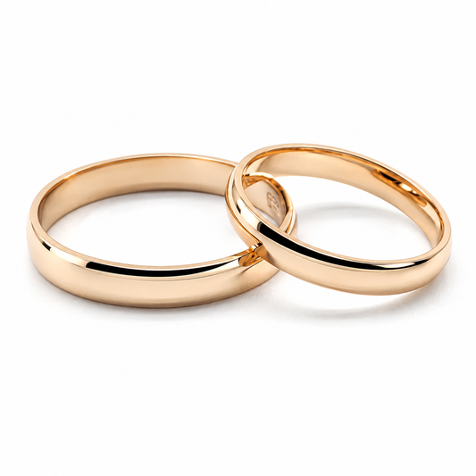 19R110-3LQ Par de Argollas de Matrimonio en oro rosa de 10 o 14 Kilates
