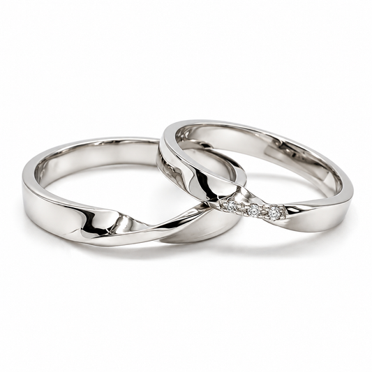 Argollas de matrimonio tipo moño en oro blanco | 20B2LQ