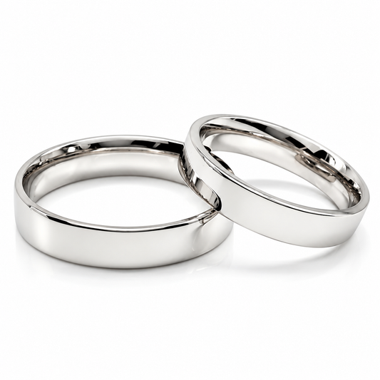 Argollas de matrimonio planas en oro blanco de 4 mm | 20B76-4LQ