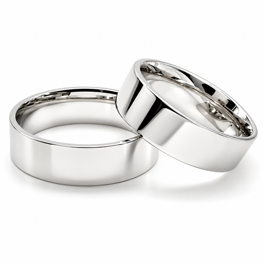 Argollas de matrimonio planas en oro blanco de 6 mm | 20B76-6LQ