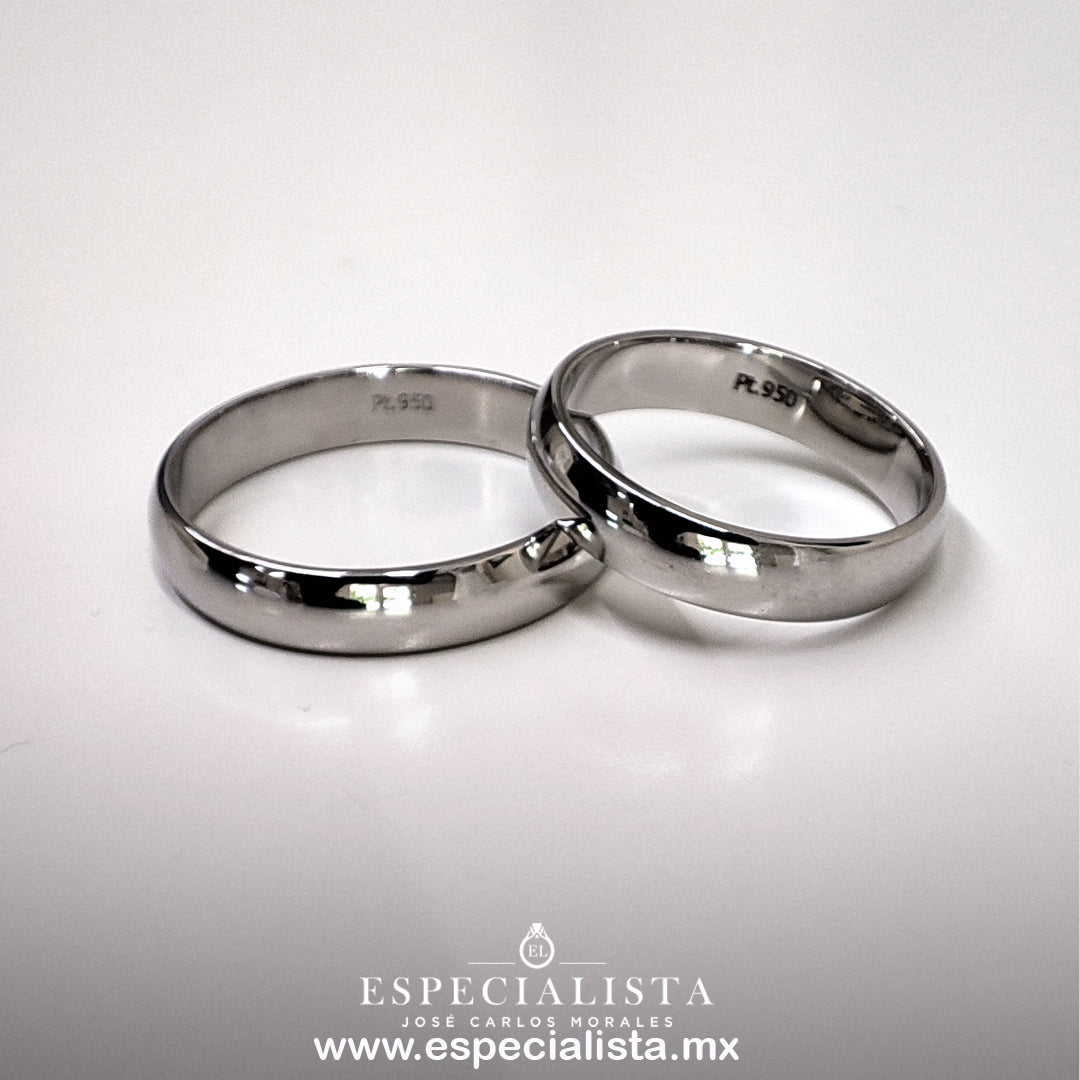 24PTU414LQ Argollas de Matrimonio tradicionales en Platino
