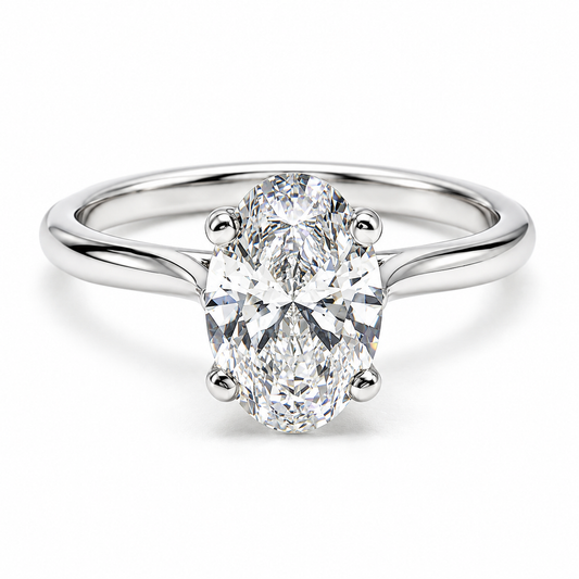 Anillo de compromiso en oro blanco de 14 kilates con Diamante de Laboratorio | 25JCL12LQ