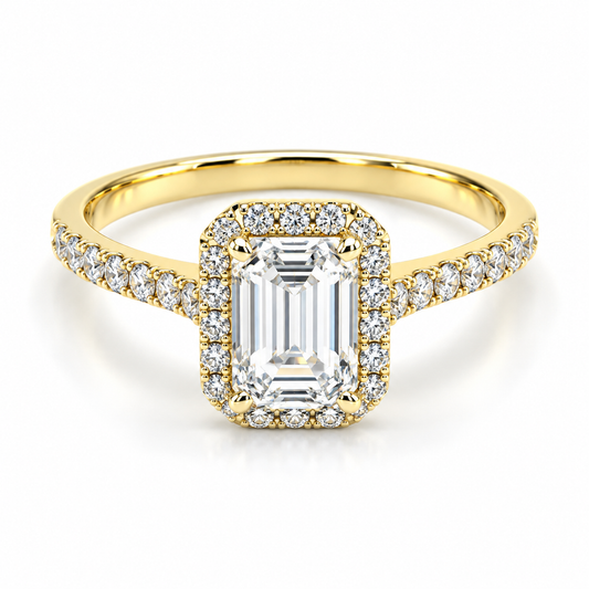 Anillo de compromiso en oro amarillo de 14 kilates con Diamante de Laboratorio | 25JCL311407LQ