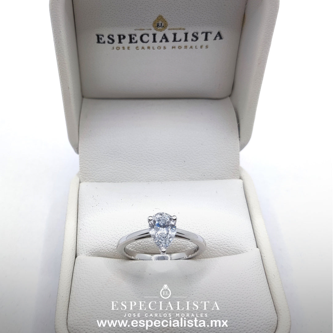 25JCL277487LQ Anillo de compromiso en oro blanco de 14 Kilates con Diamante de Laboratorio