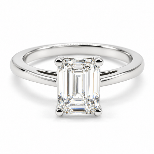 Anillo de compromiso en oro blanco de 14 kilates con Diamante de Laboratorio | 25JCL287607LQ