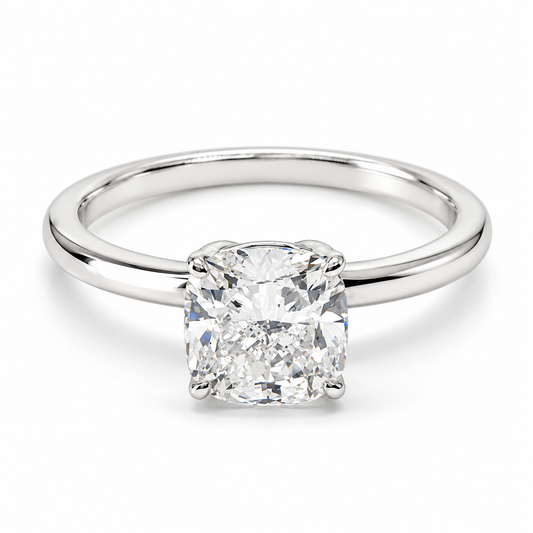 Anillo de compromiso en oro blanco de 14 kilates con Diamante de Laboratorio | 25JCL308145LQ